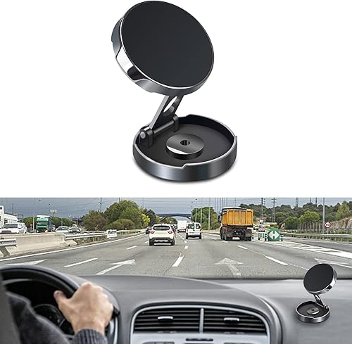 Soporte magnético para teléfono de aleación de coche plegable magnético imán súper fuerte Soporte magnético para teléfono para automóvil, rotación