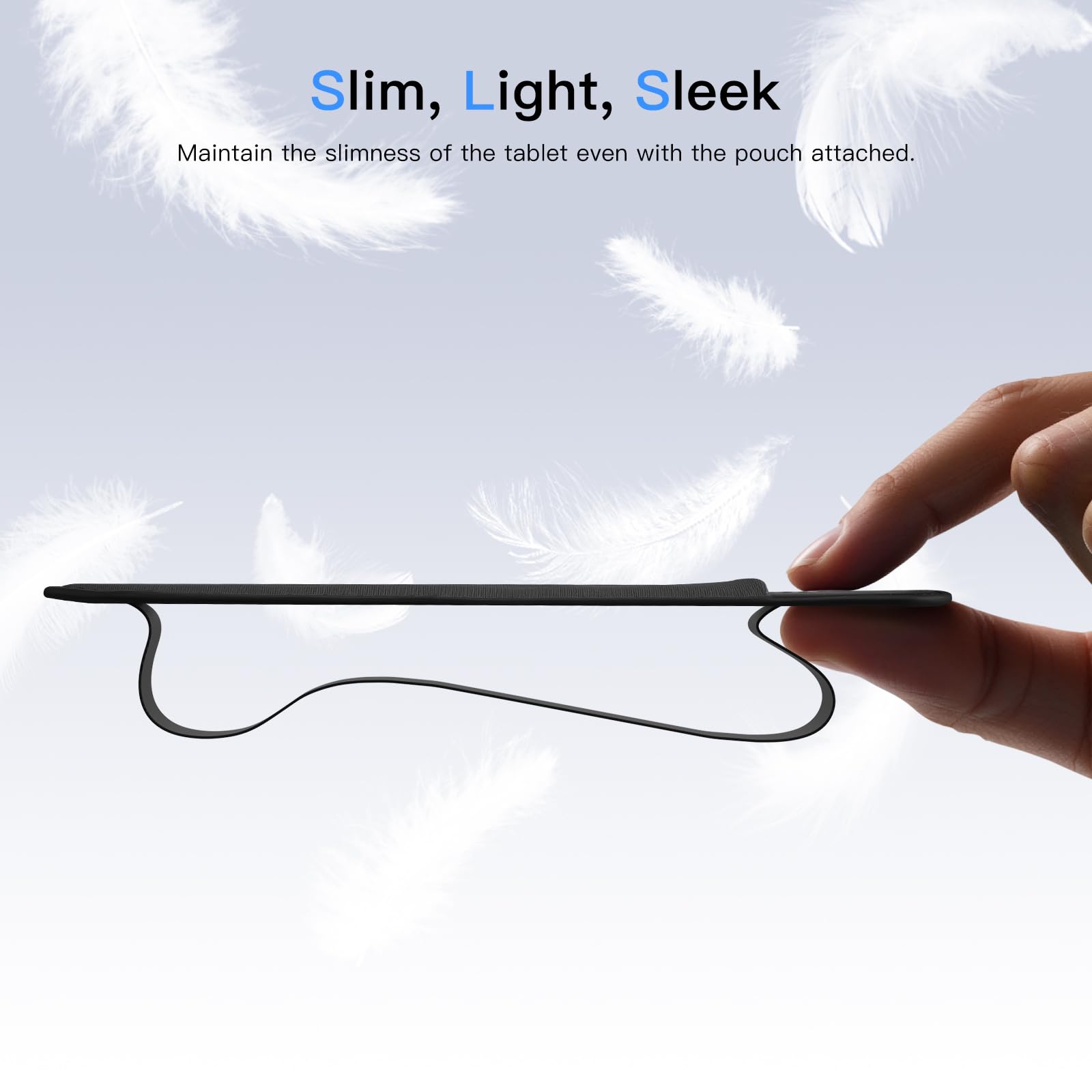 MoKo Custodia per Apple Pencil con Tasca Elastica Staccabile, Porta Matite per iPad, Nero