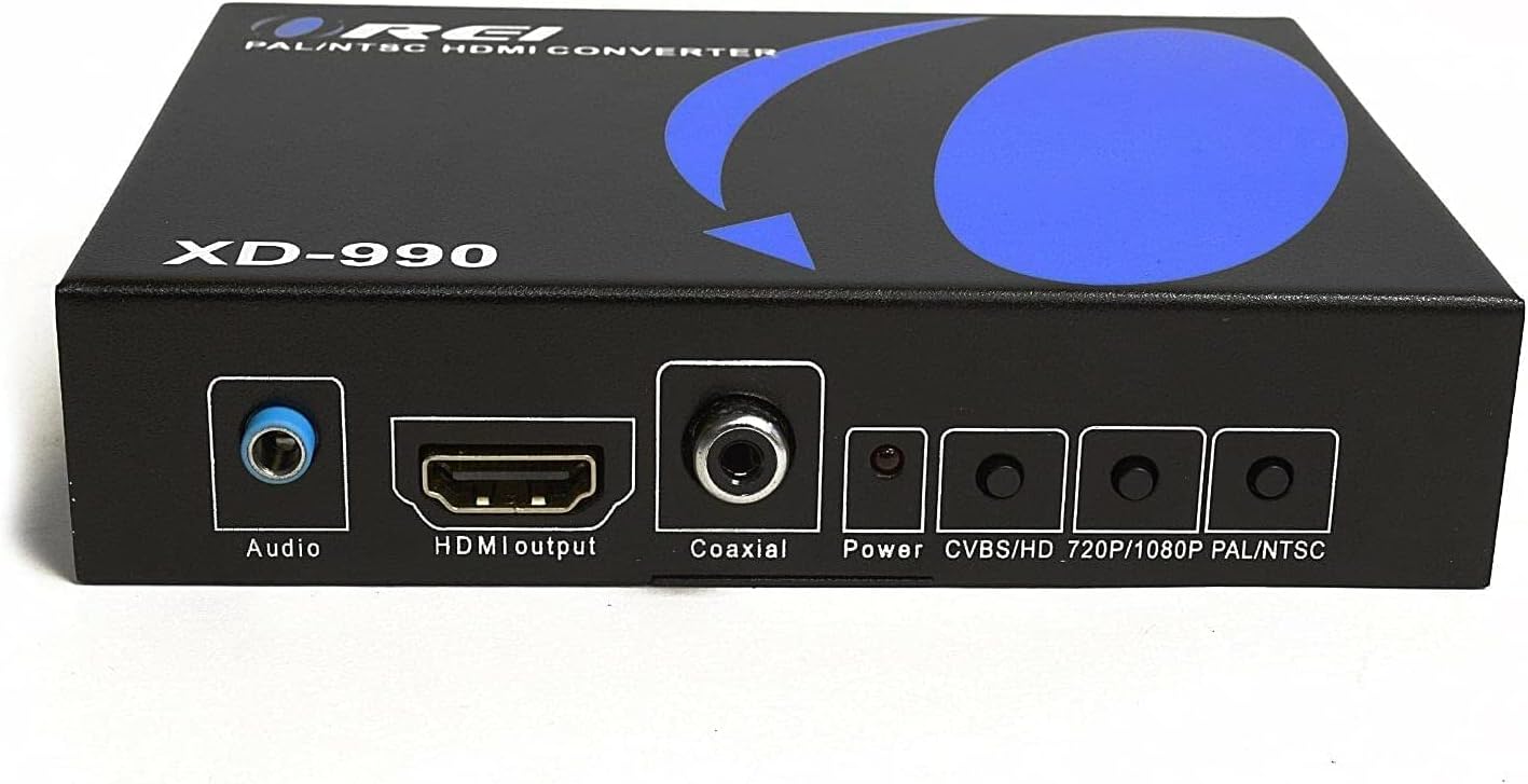 OREI XD-990 PAL HDMI/RCA to NTSC HDMI 50/60 Hz Multi-System Digital Audio Video Converter - Dual Voltage Black