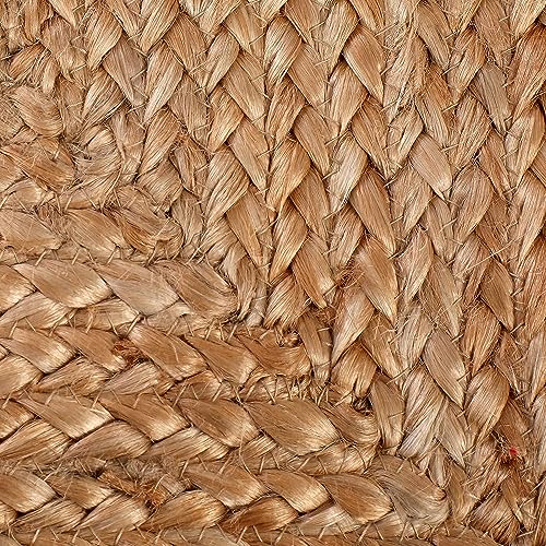Image of The Home Talk Jute Braided Placemats | Set of 4 | 12X12 | Non-Slip | Square Farmhouse Table Mats | Vintage Jute Placemats for Dining Table, Living Room Table | Natural Store