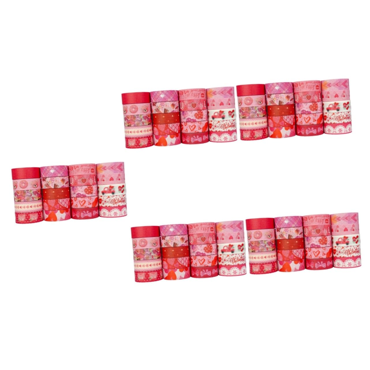 NUOBESTY 5 Set Nastro Di San Pastello Adesivi Nastro Adesivo Rosa Nastri Da Imballaggio Nastro Washi Estetico Forniture Per Album Di Ritagli Nastro Washi Oro Carta 20 * 5