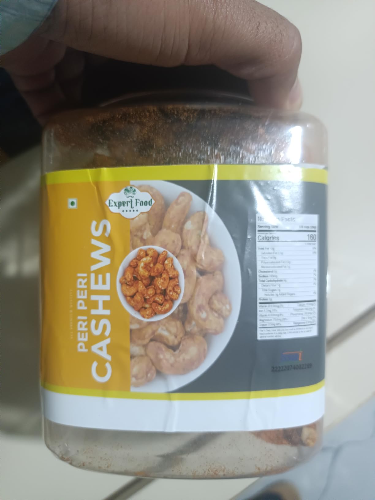 Expert Foods Peri Peri Spicy Kaju Roasted Salted Cashews Nuts Peri