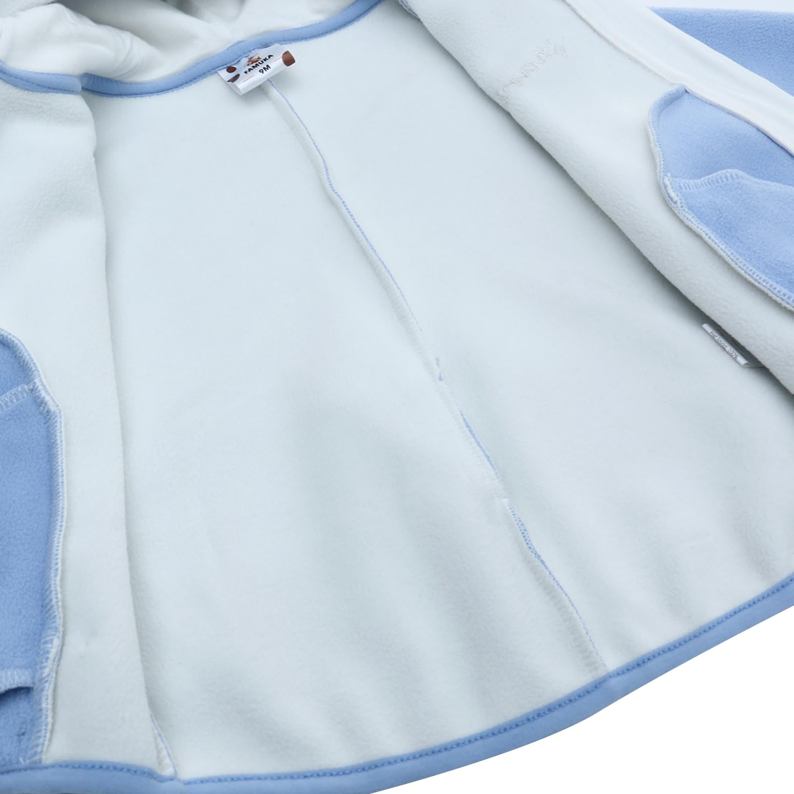 famuka Veste de transition en polaire pour bébé garçon et fille - Fermeture éclair - Automne et printemps - Veste à capuche