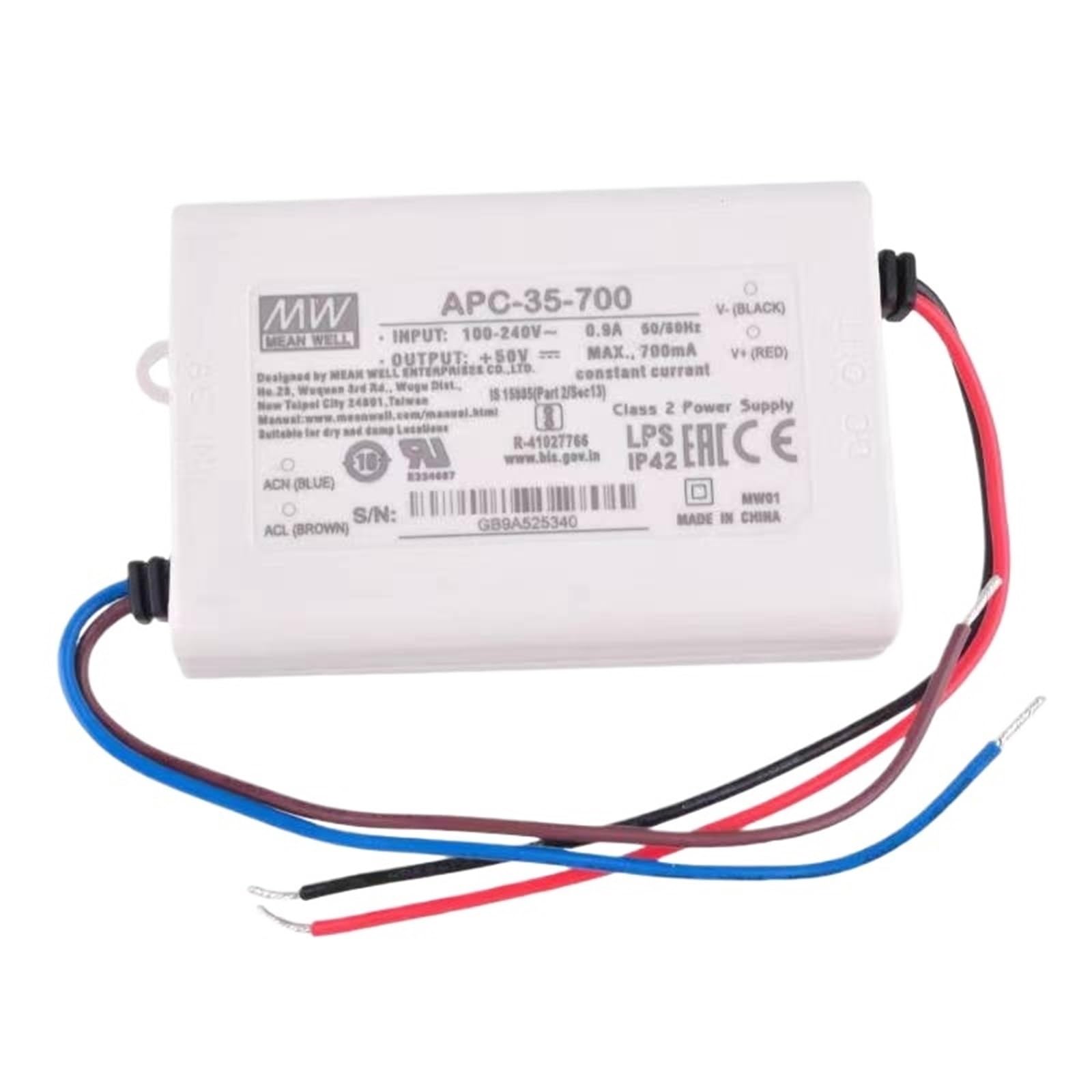 FCARUMIQP APC-35-700 700mA 35W Single Output Constant Current Switching Power Supply LED Driver