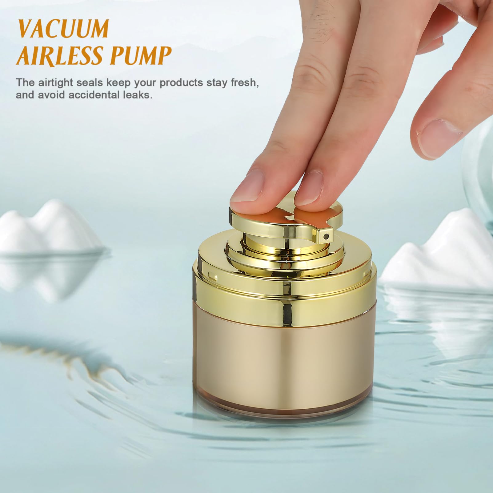 BESTYASH 4 Pezzi Contenitori Cosmetici Airless Pompa, 30ml, Chiusura Ermetica in Acrilico e Pp, per Lozione e Routine Viso Quotidiana