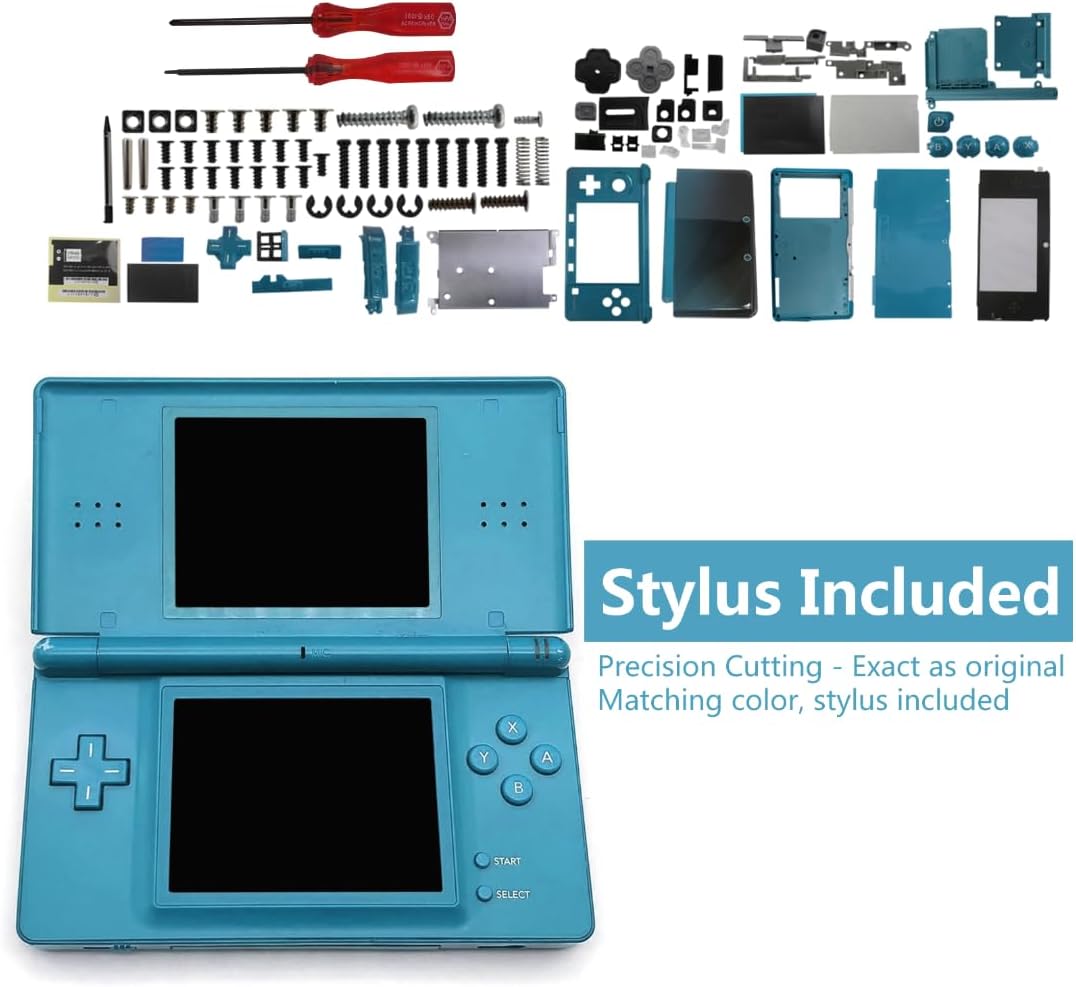 Housing Shell for Nintendo 3DS System Replacement Screen Tools Console Aqua Blue