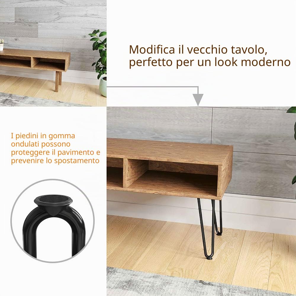 WINSOON Set di 4 Gambe per mobili 30 cm gambe tavolo per la protezione del pavimento per tavolini scrivanie moderne e comodini