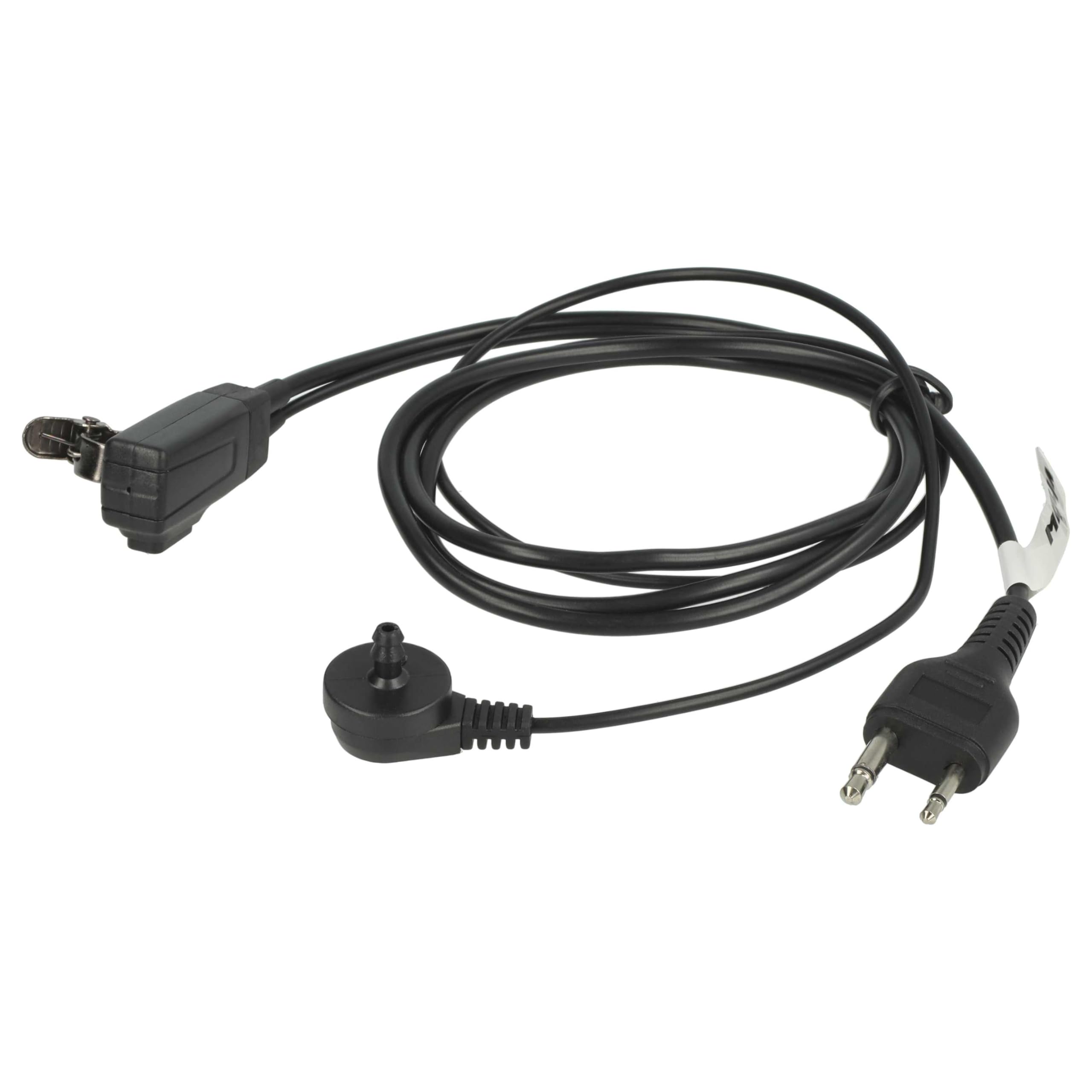 vhbw 10x zestaw słuchawkowy kompatybilny z Motorola MTX8250LS, MTX850, MTX8250, MTP810 EX radiotelefon - czarny, przezroczysty wąż akustyczny