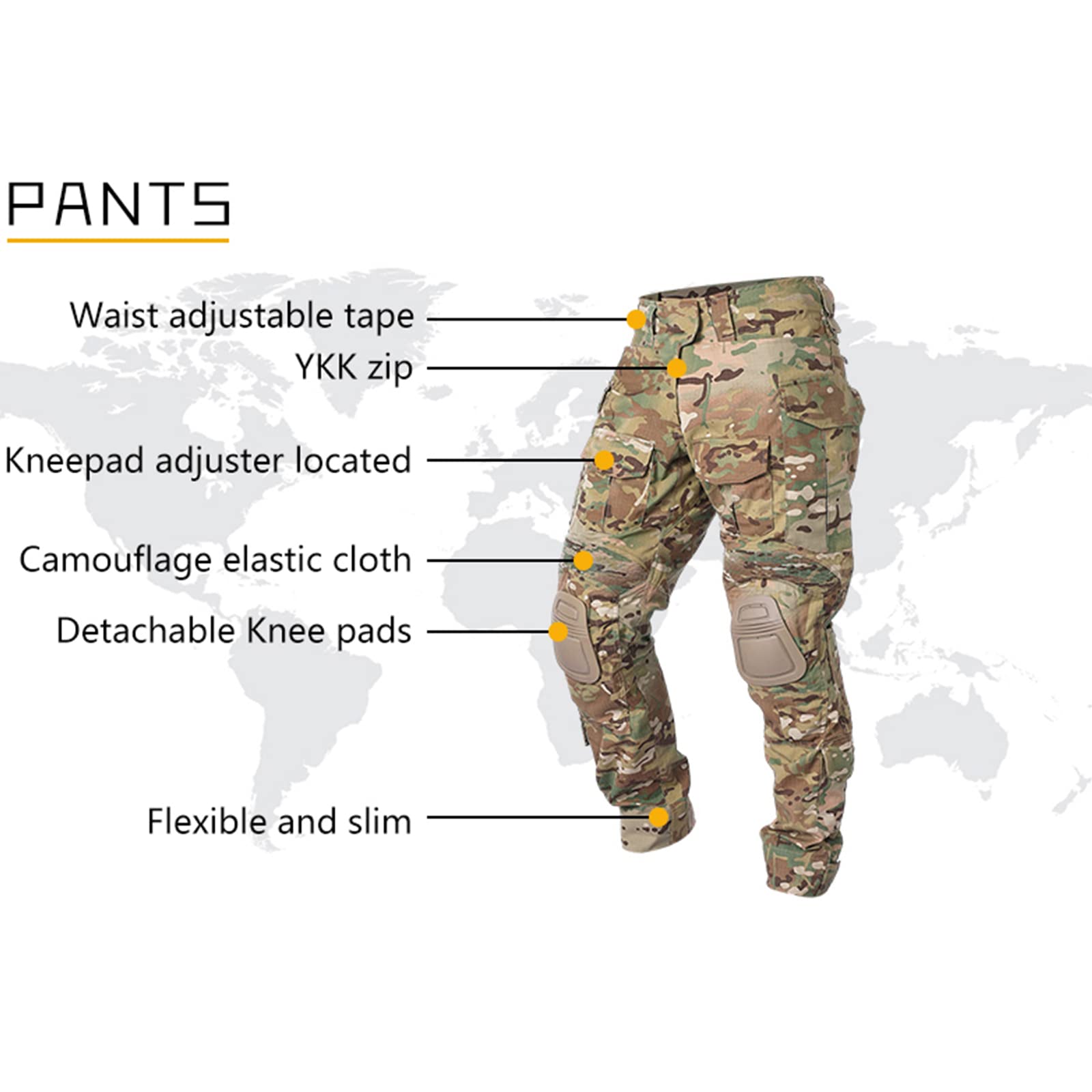 Abbigliamento tattico Combat Bdu Camouflage Uomo Uniforme, G3 Airsoft Military Set, Giacca Camicia & Pantaloni Completo.