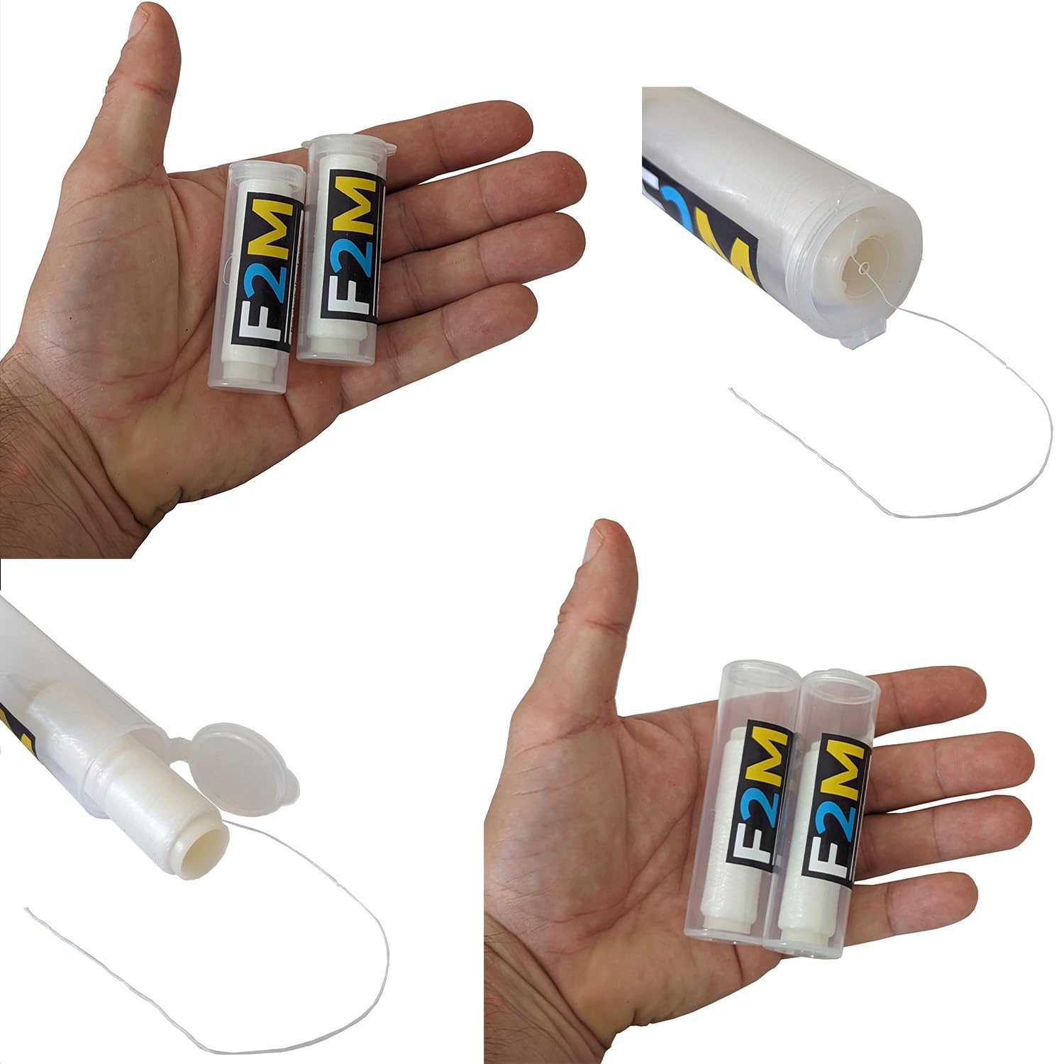 F2M - Pack pêche en surfcasting - Lot de 2 Rouleaux de Fil à ligaturer Les appâts + 1 Boite de 5 Aiguilles à locher Les vers