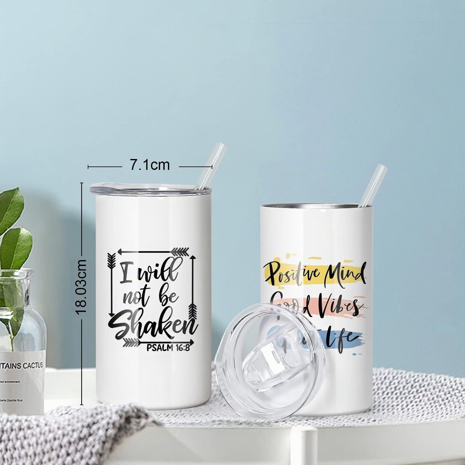 sweet grain Vasos de sublimación rectos de acero inoxidable de 12 onzas con doble pared al vacío, paquete de 6 vasos blancos de sublimación para niños con tapas y popotes para regalo de bricolaje,