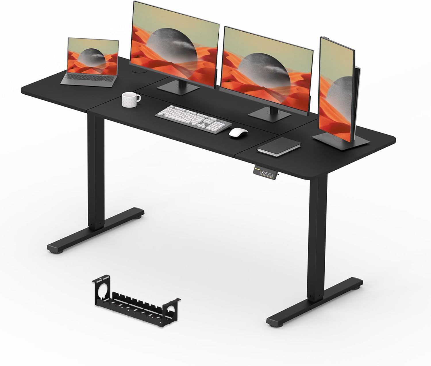 SANODESK QS+ 200 x 80 cm Escritorio Elevable Eléctrico con Tablero Escritorio Regulable en Altura Eléctrico Telescópico Bidireccional con Control de Memoria y Tecnología Anticolisión (Negro)