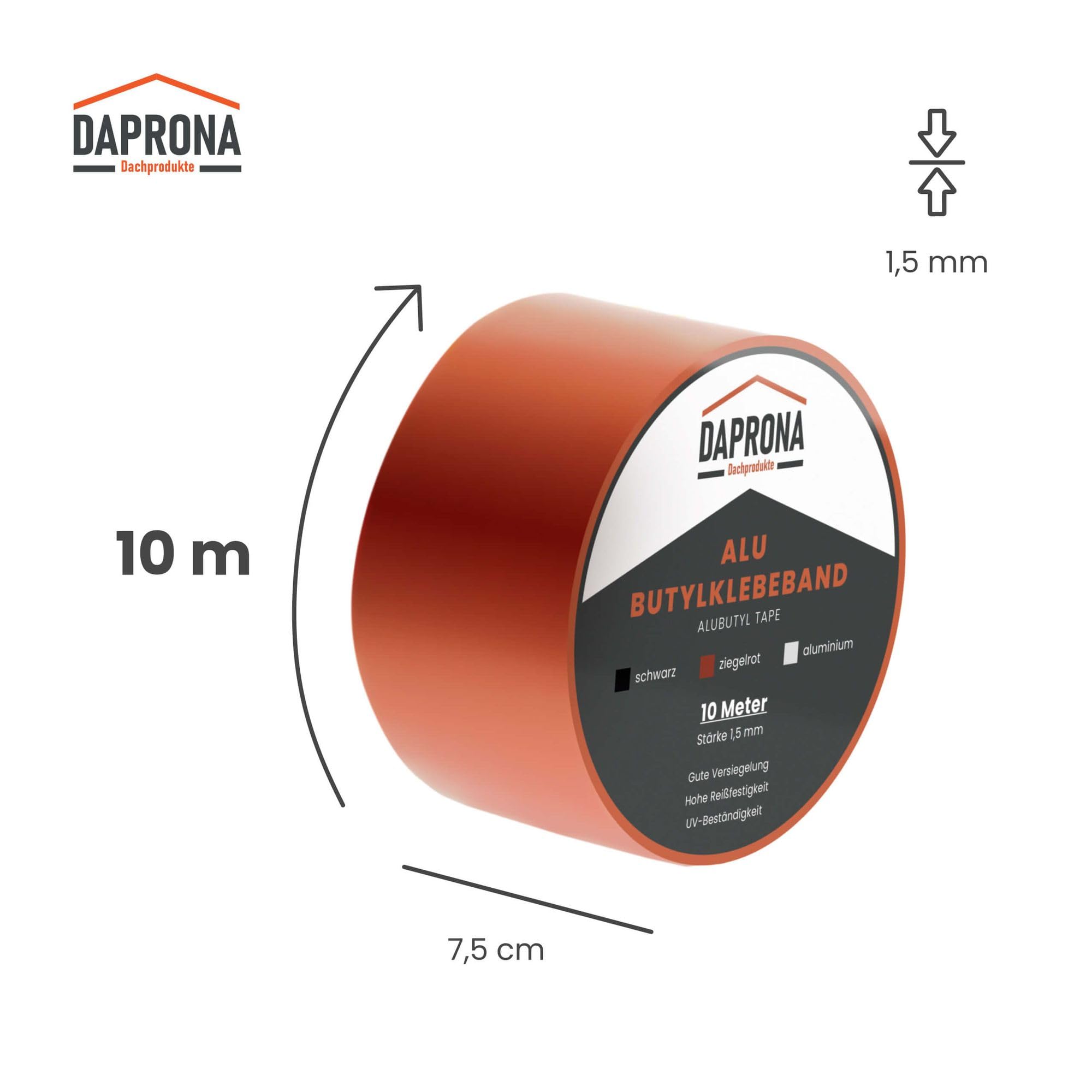 Nastro adesivo, nastro butilico 10m x 75mm, 4 pezzi, rosso mattone nastro sigillante impermeabile, alluminio, scossalina per tetti