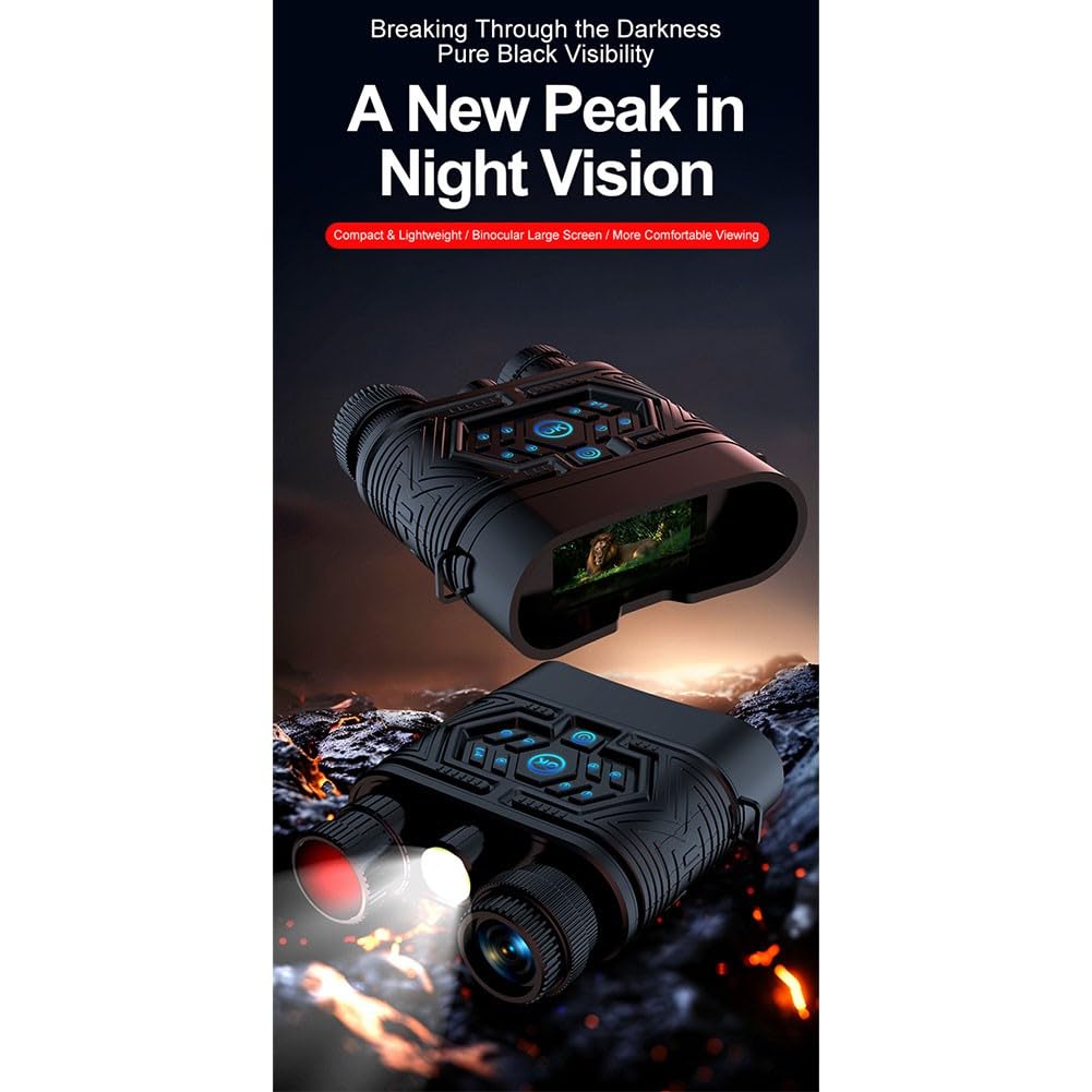 Prismáticos de visión nocturna, prismáticos digitales 4K, pantalla de 3 pulgadas, batería de 5000 mAh, visión amplia de 120° para caza de vida silvestre, camping