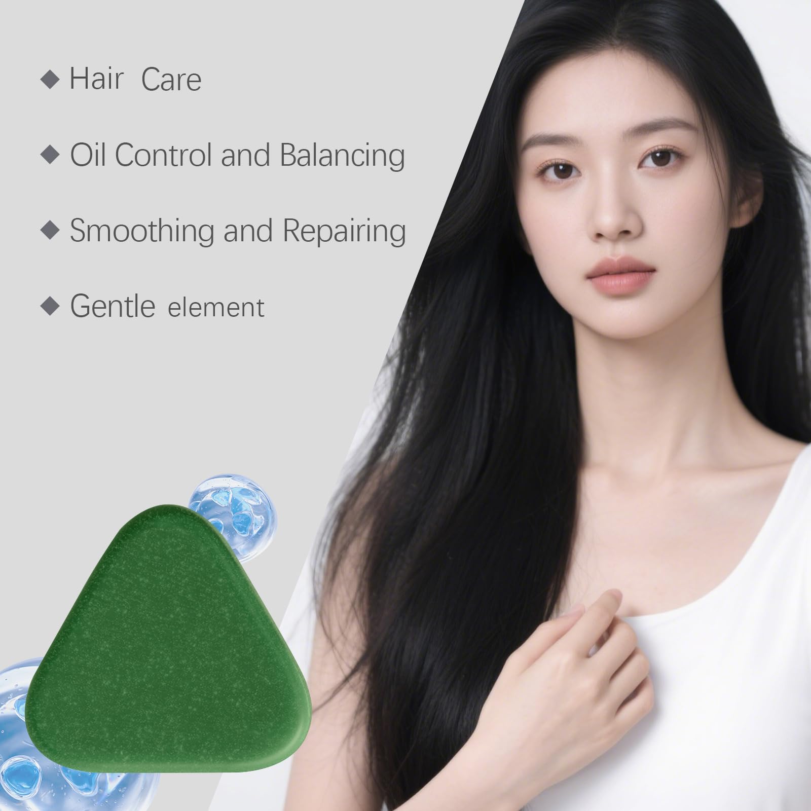 Nature Triangle Shampoo Bar, Sapone Verde Solido Shampoo Usmans Grass Shampoo, Pulisce E Nutre I Capelli Delicatamente, Elimina La Forfora, Rafforza I Capelli E Aiuta A Contro Crescere (6 pezzi)