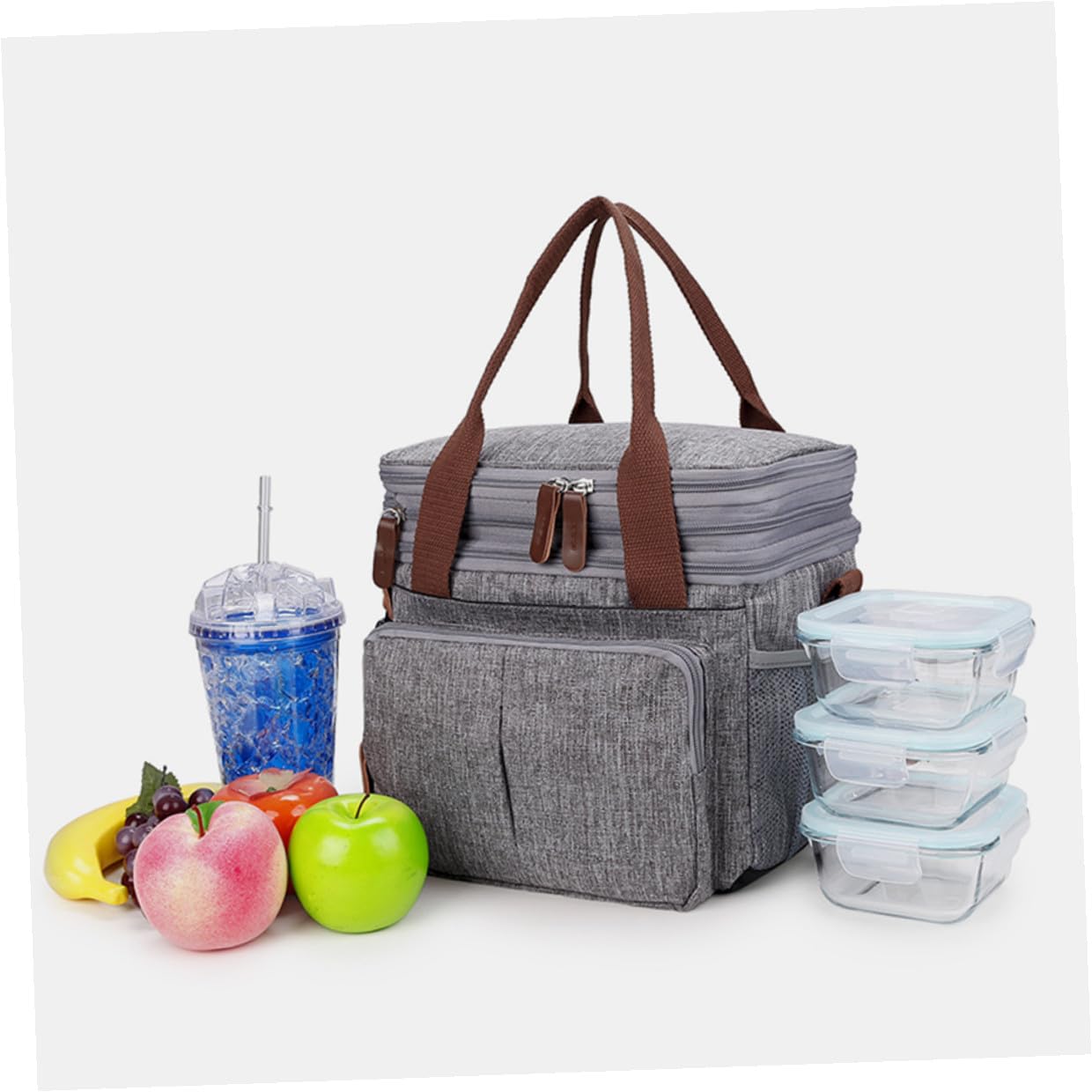Wärmespeichernde Lunchtasche Tragbar Bento Tasche Lunchbox Tasche Praktisch Strapazierfähig Große Kapazität für Schule Arbeit Picknicks