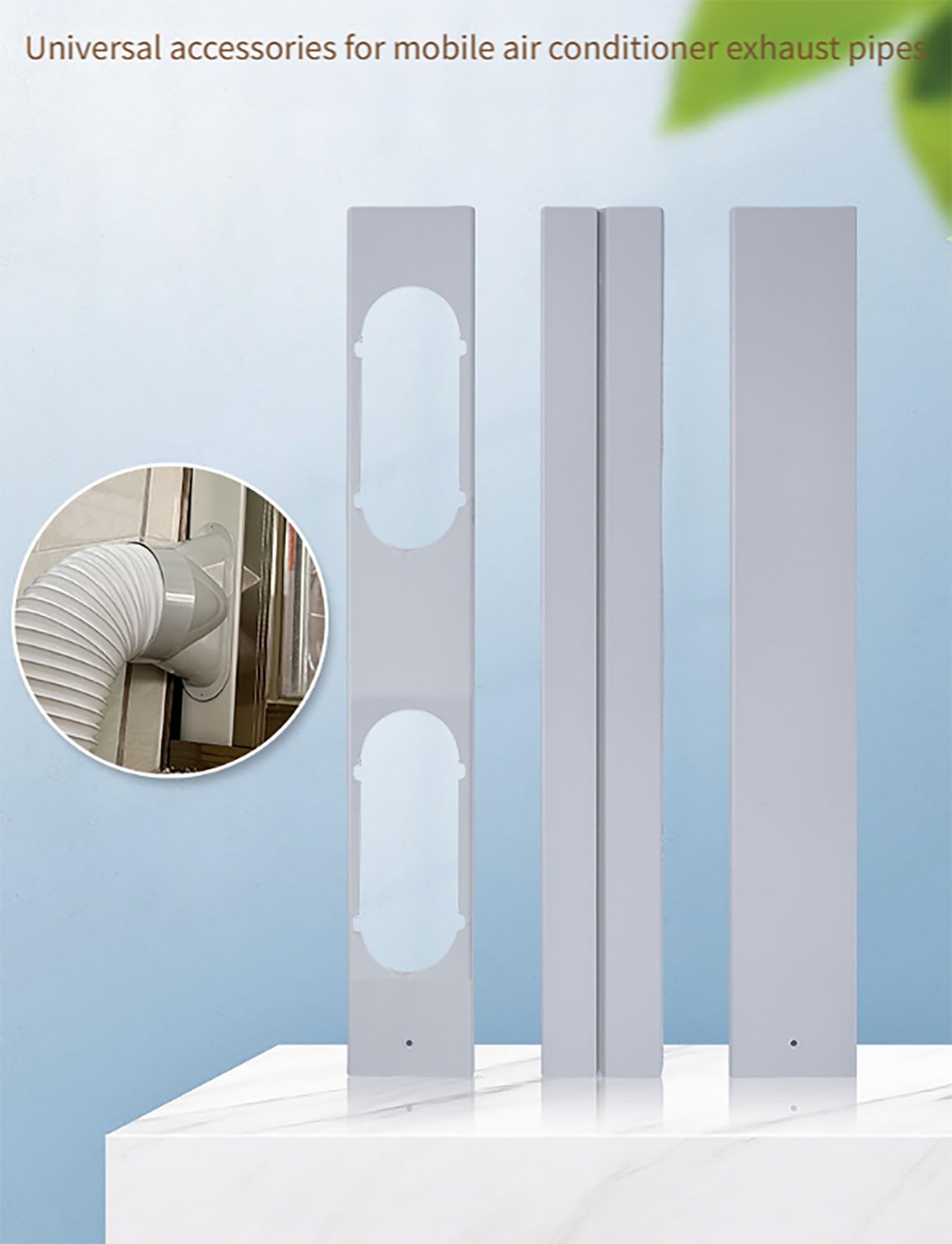 Kit de ventilación de Ventana portátil Doble,Paneles de Sellado de PVC for Aire Acondicionado,Kit de ventilación de Puerta corrediza(13cm/5in,161-258cm/63-101in)
