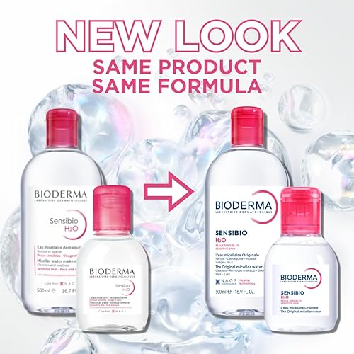 Bundle of Bioderma - Sensibio - Agua micelar H2O - Limpiador desmaquillante - Limpiador facial para pieles sensibles - Viene en 16.9 fl oz y 3.4 fl