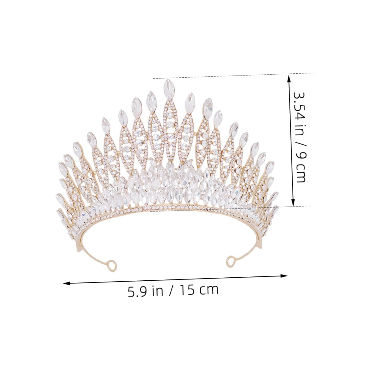 POPETPOP Corona Fascia per Capelli Sposa Tiara da Sposa in Metallo Leggero Accessorio per Capelli Unico per Matrimonio Compleanno e Feste Donna
