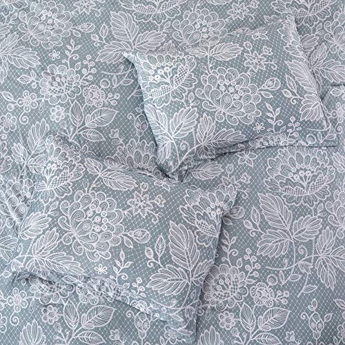 Image of Modern Threads Olivia 8-Piece Printed Reversible Bed in a Bag Silver Blue, Full