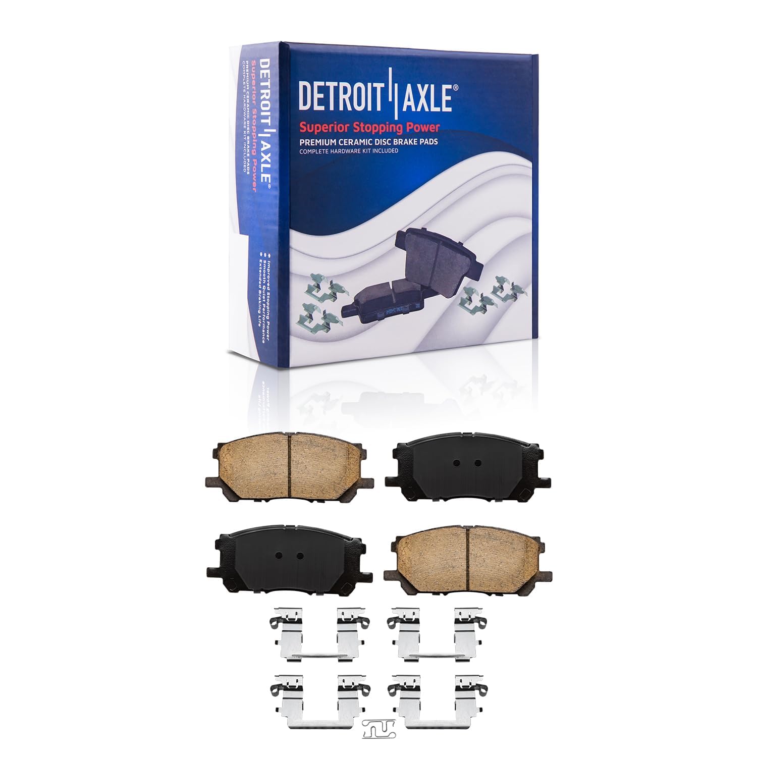 Detroit Axle - Brake Pads for Toyota Highlander Hybrid, Lexus RX330 RX350