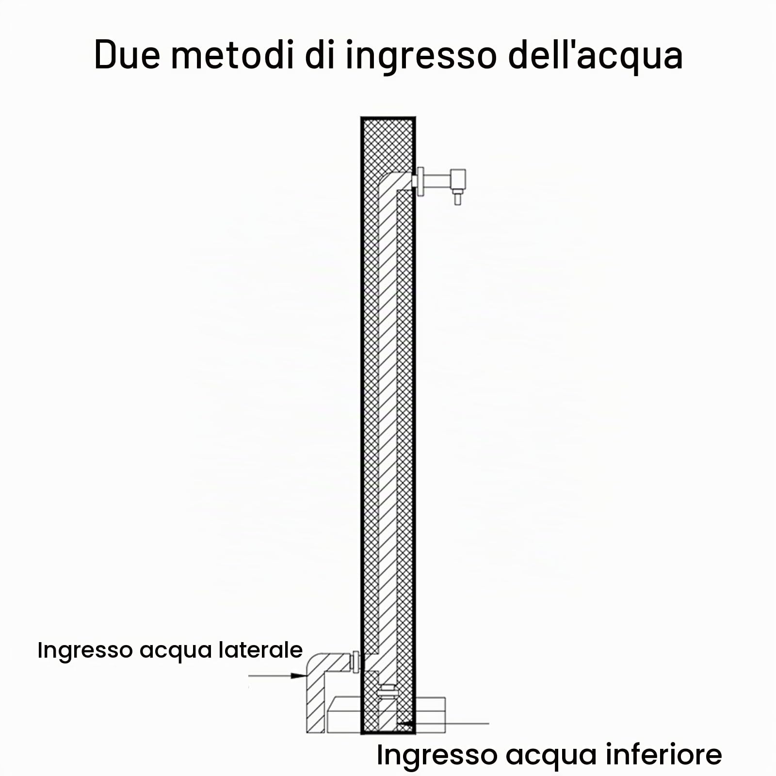 Fontaine de jardin en acier inoxydable avec robinet à double sortie, fontaine, design autonome (37in / 93 cm) – Idéal pour les terrasses, jardins et arrière-cour
