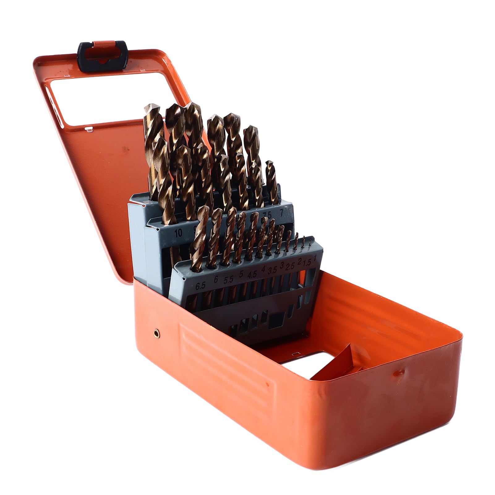 Garosa Juego de 25 Brocas Helicoidales de Cobalto HSS de 1 Mm a 13 Mm, Resistente Al Desgaste, Eliminación Rápida de Virutas para Taladrar Acero Inoxidable, Hierro, Reparación de Metales y Uso de