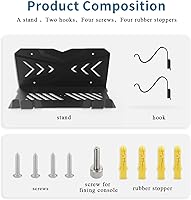 Vista 6 de Hidden Wall Mount for PS5 - Accessories PlayStation 5PS5 DigitalDisc Edition Console Floating Shelf, with 2 Detachable Controllers Holder Metal