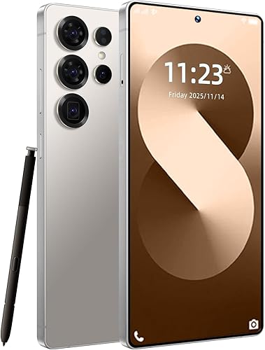 Teléfono celular S25 Ultra desbloqueado 2025-6.9 pulgadas, pantalla HD Android 15, 8GB+256GB, teléfono Android con batería 7000mAh, huella dactilar,