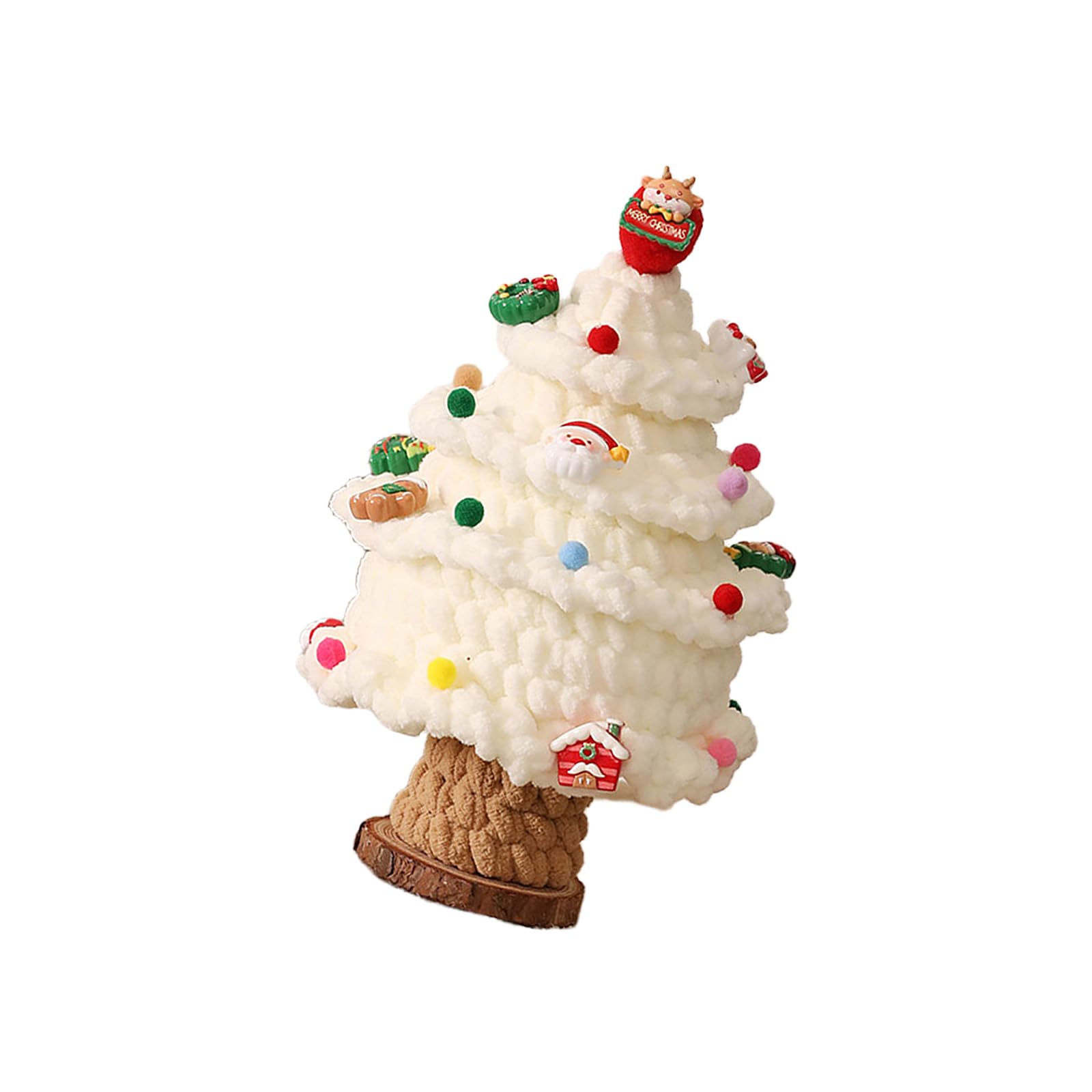 Elnwnnkc Holiday Themed Handcrafted Table Decoration Featuring Knitted Design and Holiday Accents Knitted Christmas Decorations Christmas Decoration