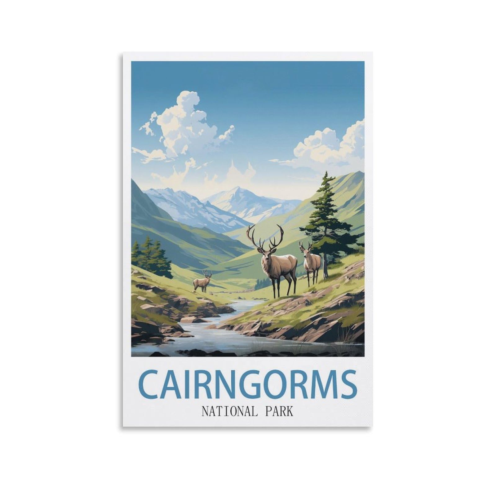 EZMLFA 5D Diamond Art Kits Adults,Cairngorms National Park,DIY Cross Stitch Crystal Rhinestone Embroidery Pictures Craft for Home Wall Deco 50x60cm