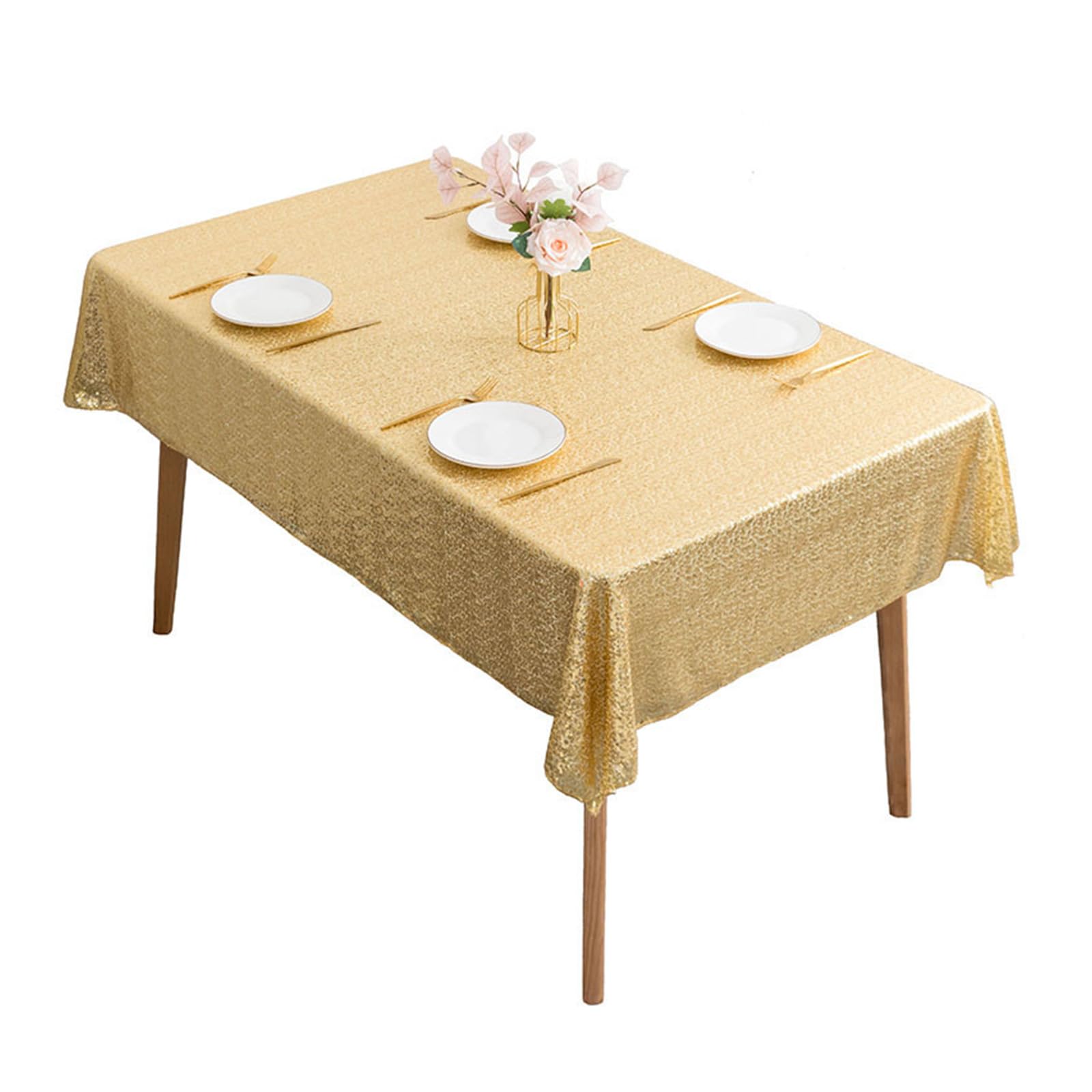 Nappe à paillettes facile à nettoyer avec tissu étanche et motifs floraux