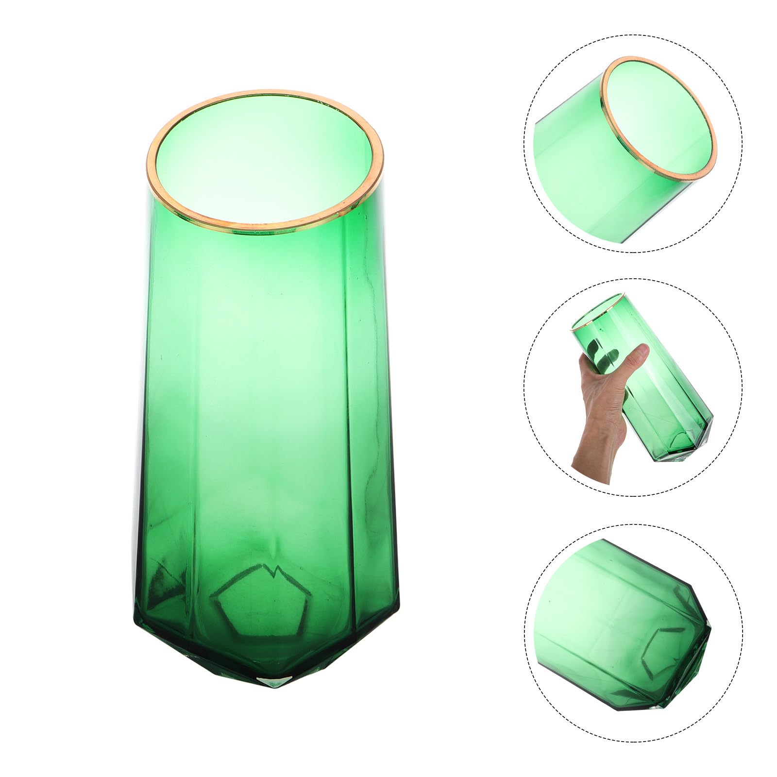 Alasum Kreative Grüne Glasvase als Pflanzgefäß und Tischdeko Blumenvase aus Glas für Hochzeitsfeier und Wohnraumgestaltung