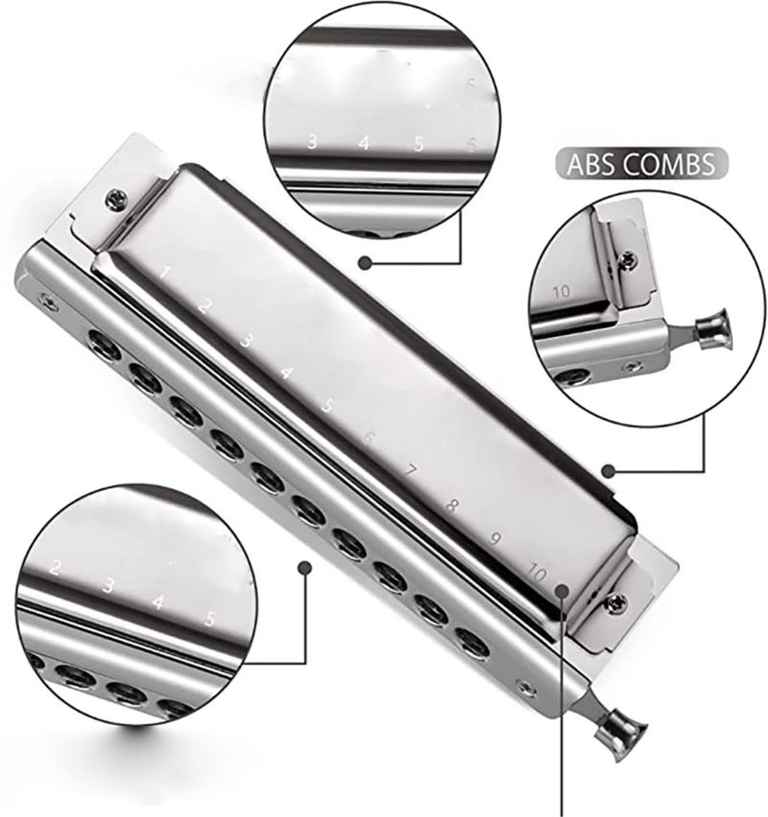 Harmonijka Harmonijka Chromatyczna Tonacja Instrumentu Muzycznego C | Harmonijka chromatyczna tonacja instrumentu muzycznego C dla początkujących