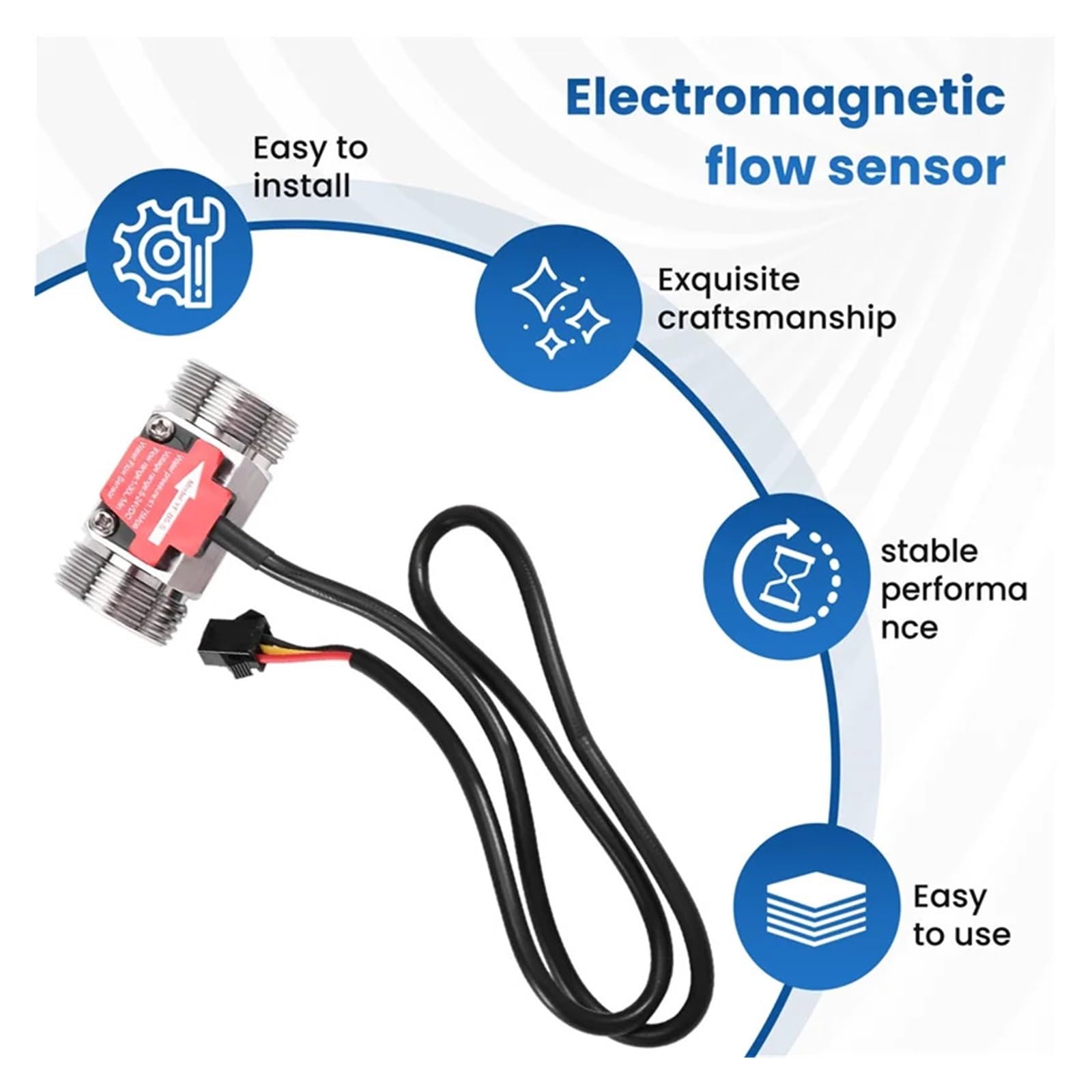 caudalímetro, Tasa de fluido industrial líquido del sensor agua medidor flujo YF-B5-S 50m m for la fontanería