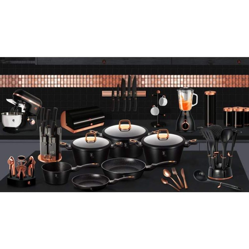 BERLINGER HAUS Gewürzkarussell 13-teilig Black Rose | Platzsparend und Stilvoll