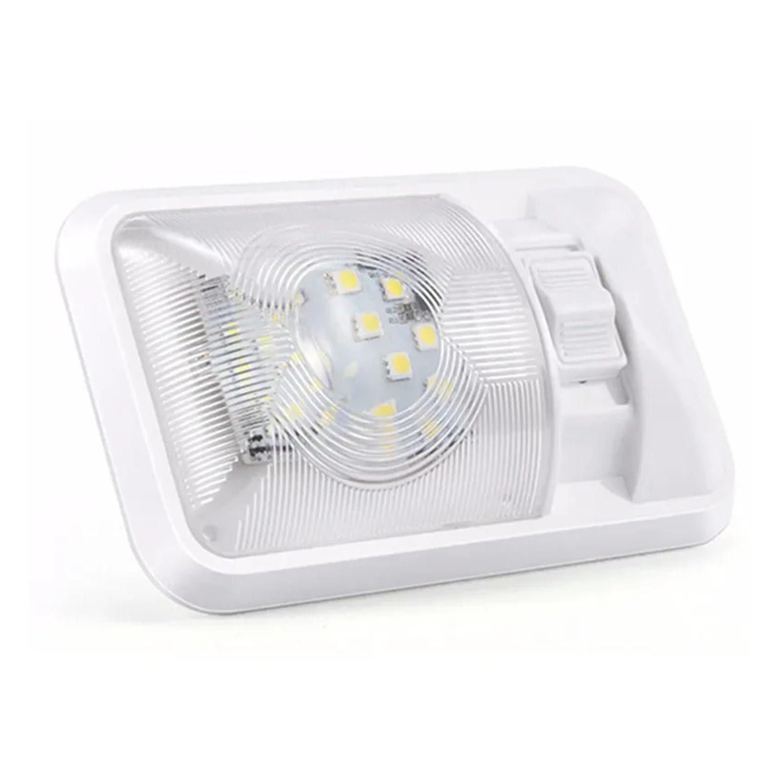 CSDASW RV LED Ceiling Double Dome Light Fixture with ON/OFF Switch Interior Lighting for Car/RV/Trailer/Camper/Boat 12V Natural White for Campervan(24 LED- Transparent)