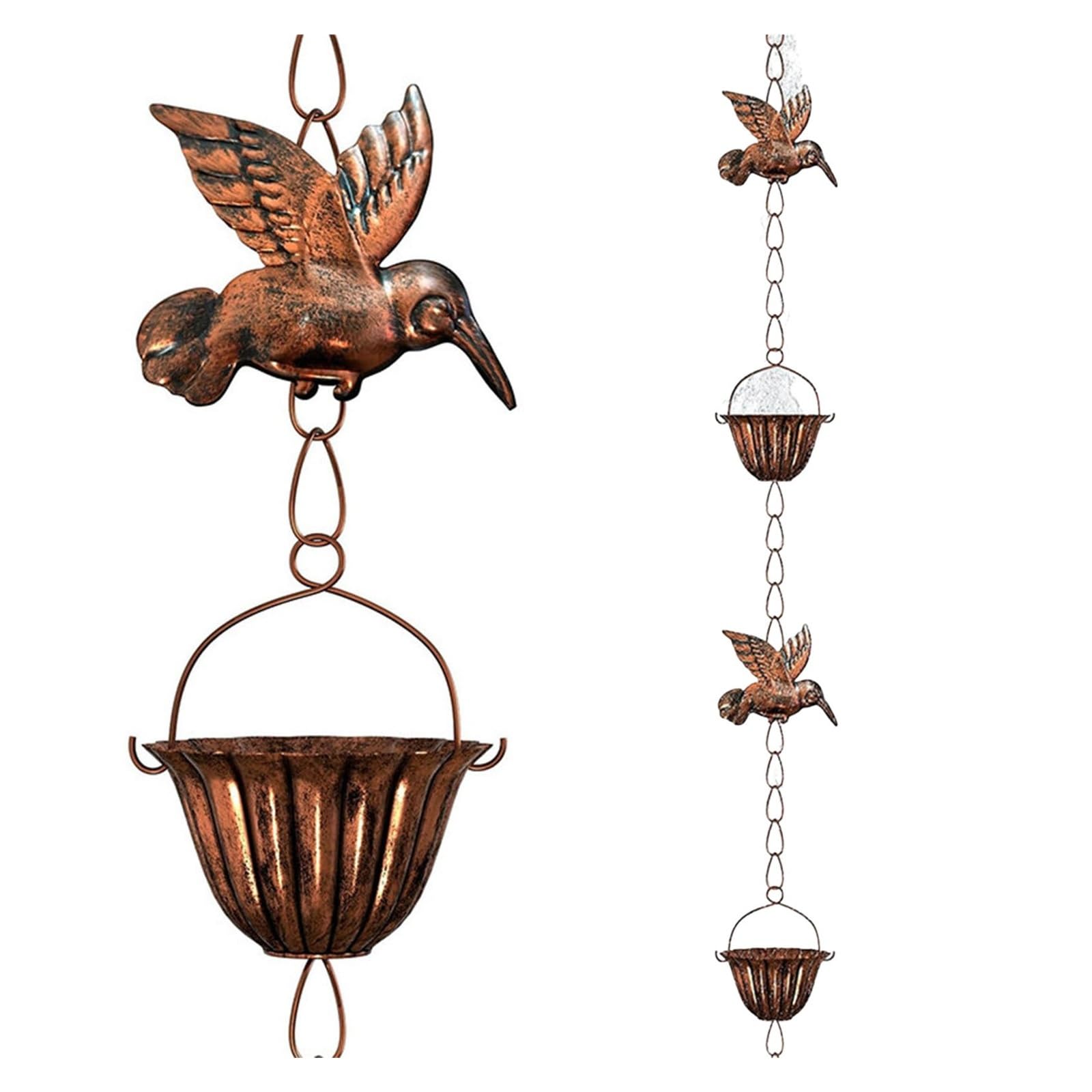 2 Stück Kolibri verstellbar Für Garten | Hängende Regenhüttenkette, dekorative Regenkette, Fallrohr-Ersatz for die Gartenentwässerung