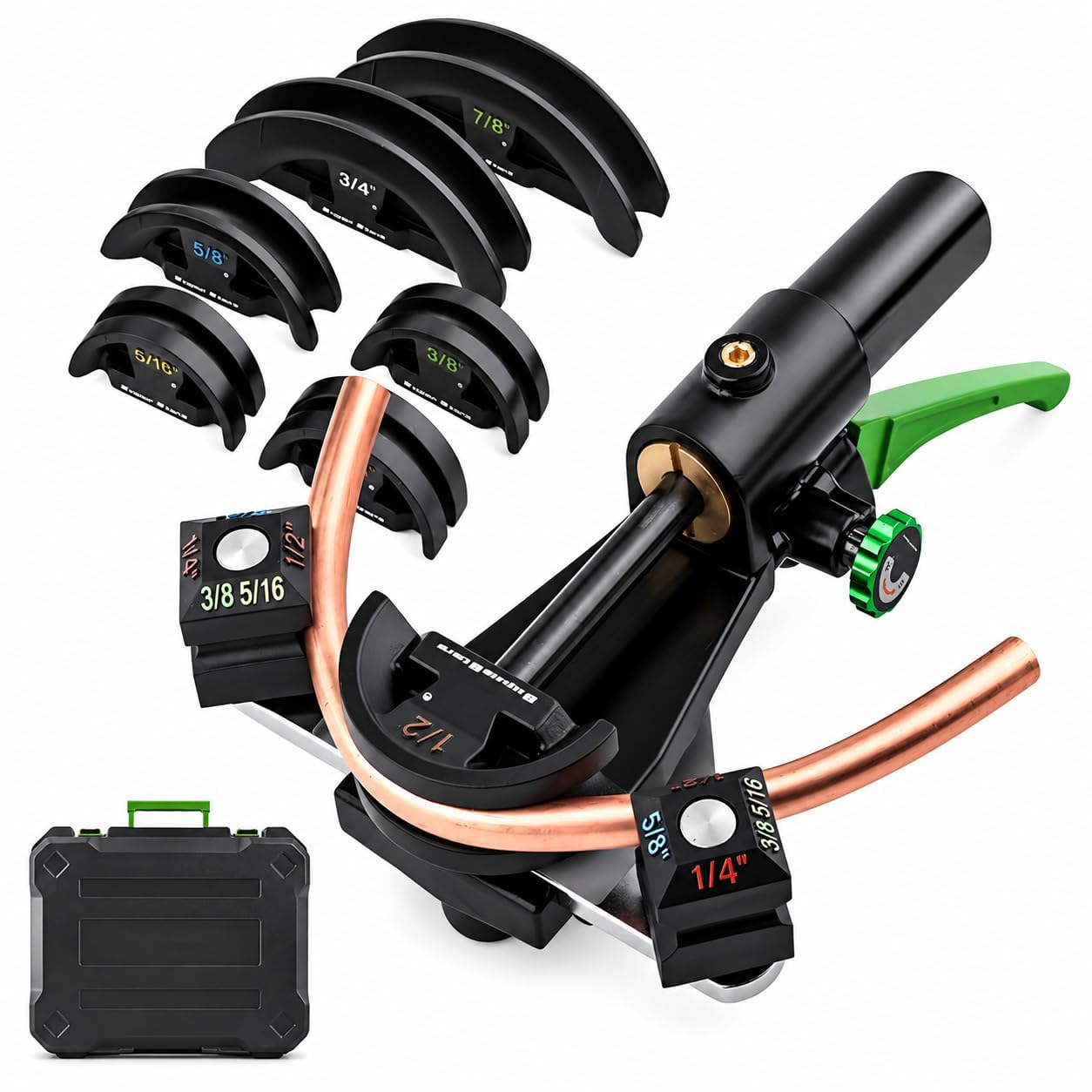 Kit de doblador de tubos hidráulicos de 1/4-7/8 pulgadas con 7 troqueles