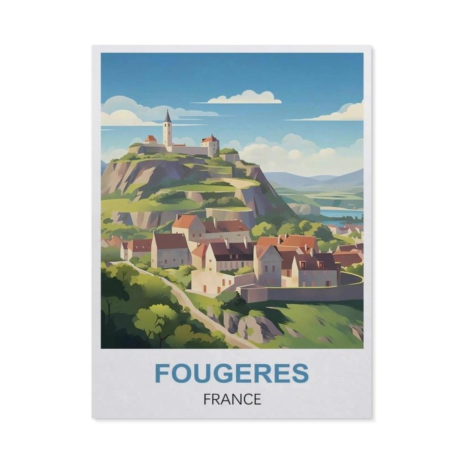 Funny Bathroom Wall Decor Signs，Fougeres France(30x40cm）
