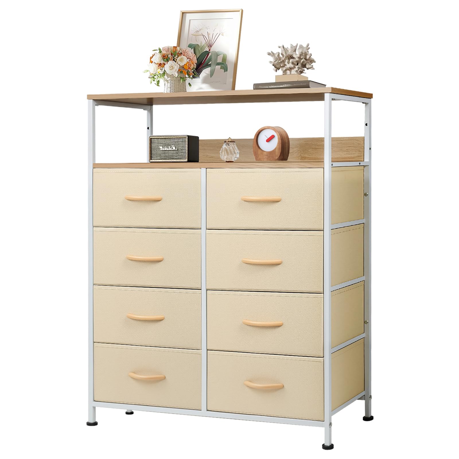 チェスト タンス 2段棚 布製チェスト 引き出し 洋服タンス 大容量 木製天 ClutterFree チェスト タンス 2段棚 布製チェスト 引き出し