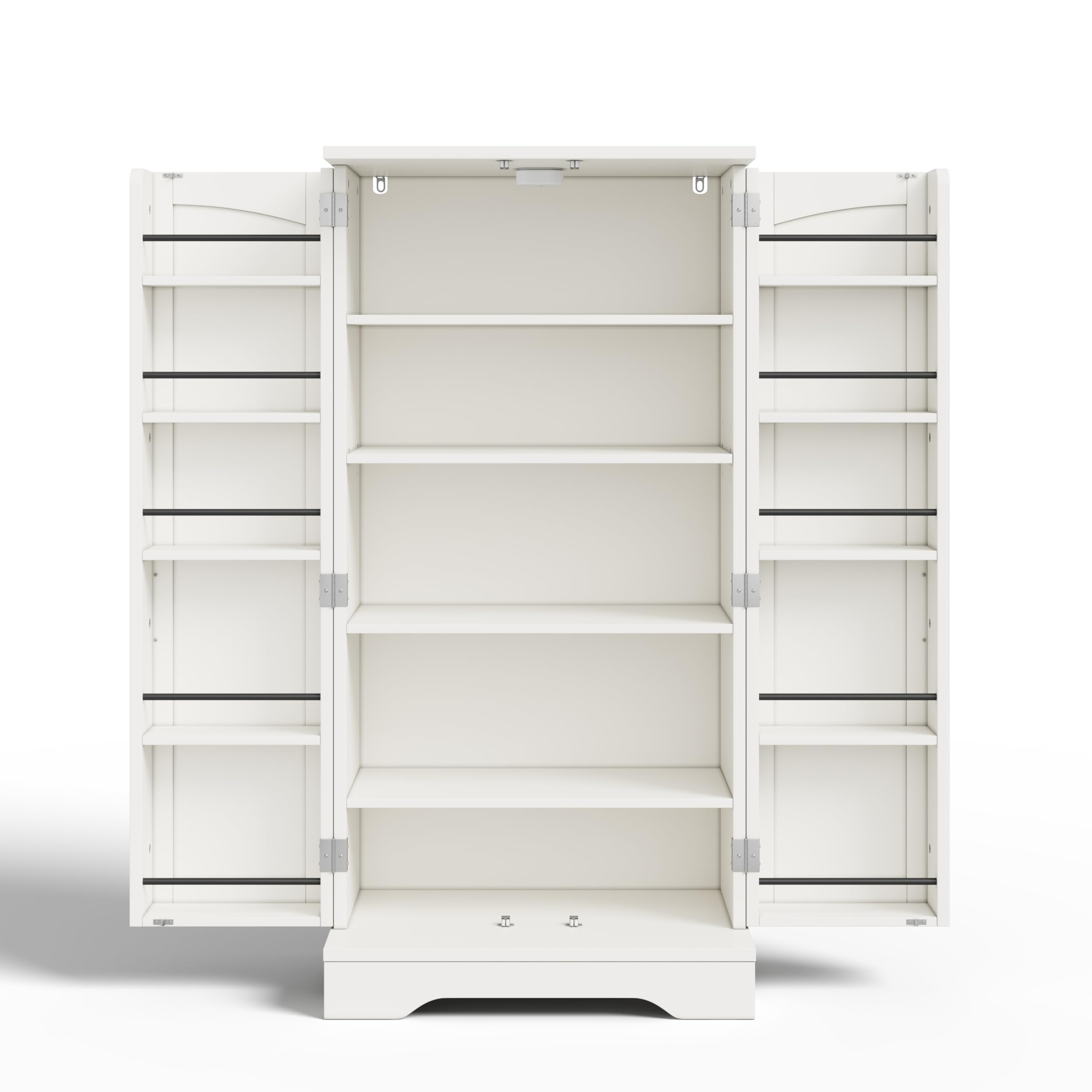 Armadio da cucina a 2 ante, 120 x 60 x 40 cm, bianco, ripiani regolabili, adatto per cucina, sala da pranzo, soggiorno