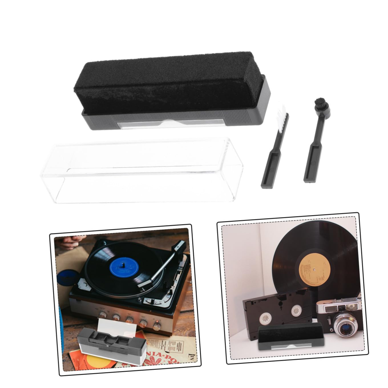 Housoutil 5 Set Di Spazzole Per La Pulizia Dei Dischi in Vinile - Spazzola Antistatica in Fibra Di Vinile E Antipolvere Per Kit Di Pulizia Dei Dischi in Vinile
