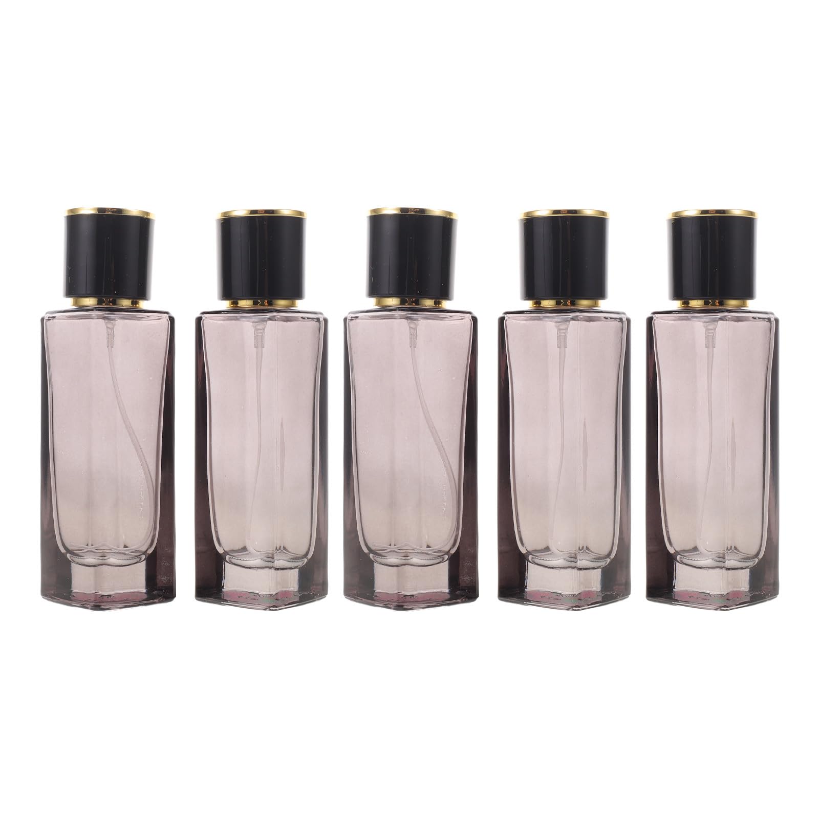 Lurrose 5 atomizadores de perfume de vidrio, botella recargable de viaje de | Frasco de viaje negro para de , ideal para almacenar y transportar fragancias. Botella pulverizadora reutilizable para
