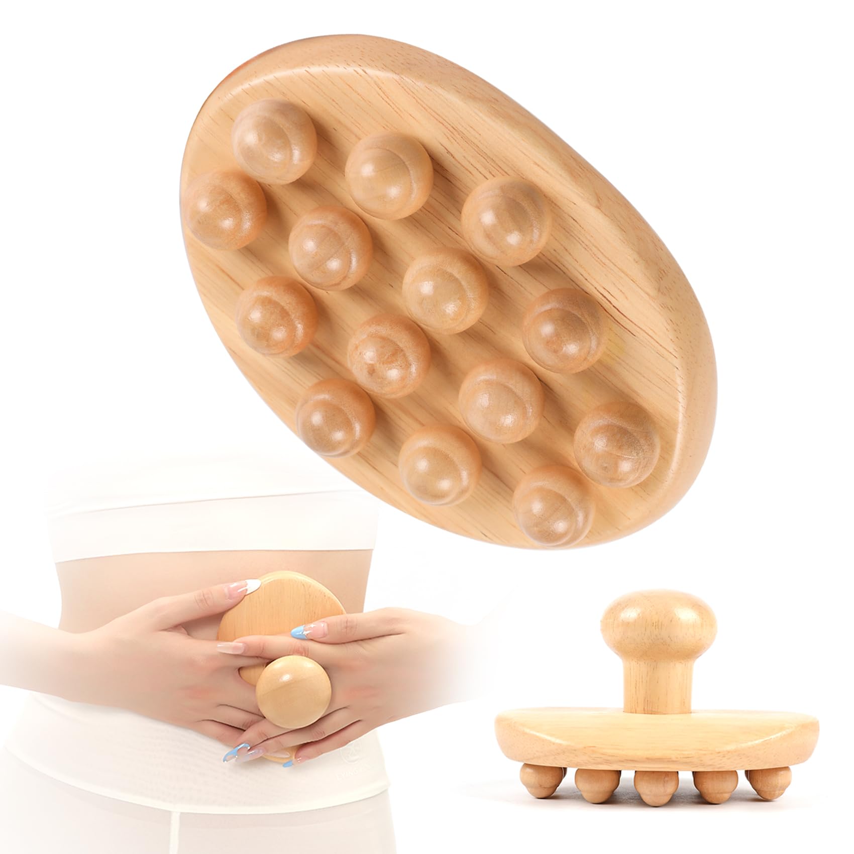 Wood Therapy Massage Tools, Cellulite Massager Roller Wooden Body Brush Fascia Blaster Cellulite Remover Meridian Pressure Brush Body Shaping Professional Maderoterapia Kit Lymphatic Drainage Massager