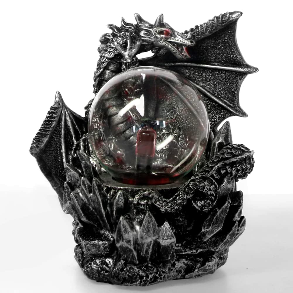 Medieval Dark Dragon Plasma Ball Lamp Touch Responsive Magical Sphere Light Decor