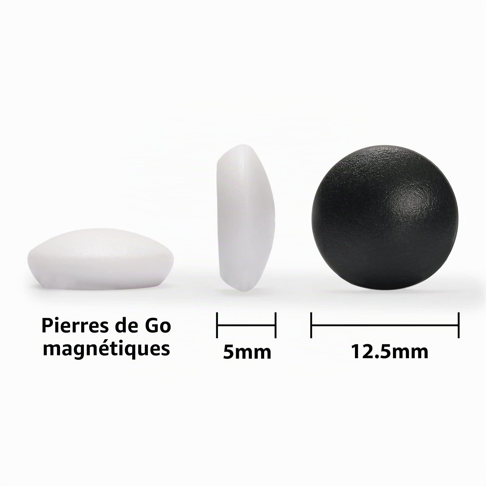 Yellow Mountain Imports Plateau de Jeu de Go Magnétique 19 x 19 (28 Centimètres) avec Pierres Convexes Uniques - Ensemble Portable et Prêt au Transport