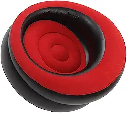 Sofá de ar reunido Cadeira inflável simples Sofá ultra macio Cadeira de saco de feijão, sofá inflável para sala de estar, quarto, sala de leitura, escritório, varanda, conjuntos de futon de viagem (vermelho)