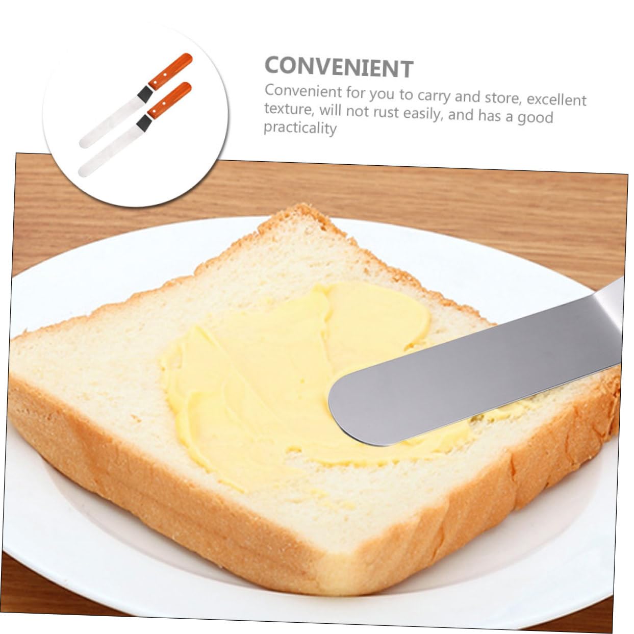 Cabilock 2pcs Stainless Steel Icing Spatula with Non- Handle Professional Cake Decorating Tools for Frosting and Smoothing Versatile for Bakeries Restaurants and Home Use