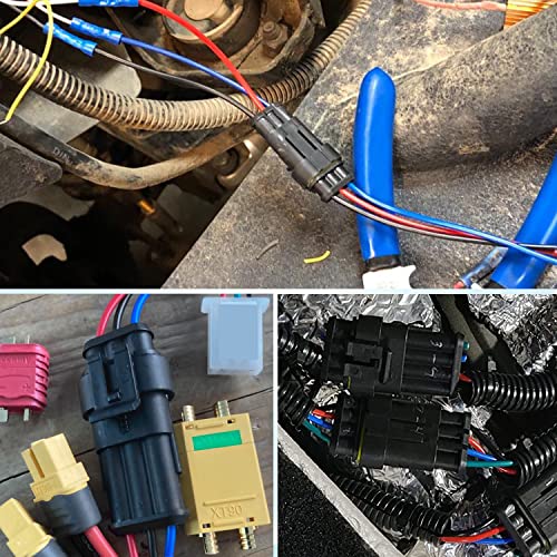 Image of Nilight 3Pin Electrical Wire Connectors Male and Female Plug Socket Quick Disconnect Waterproof Play Terminals for Automotive Cars Trucks Motorcycles Marine Boats